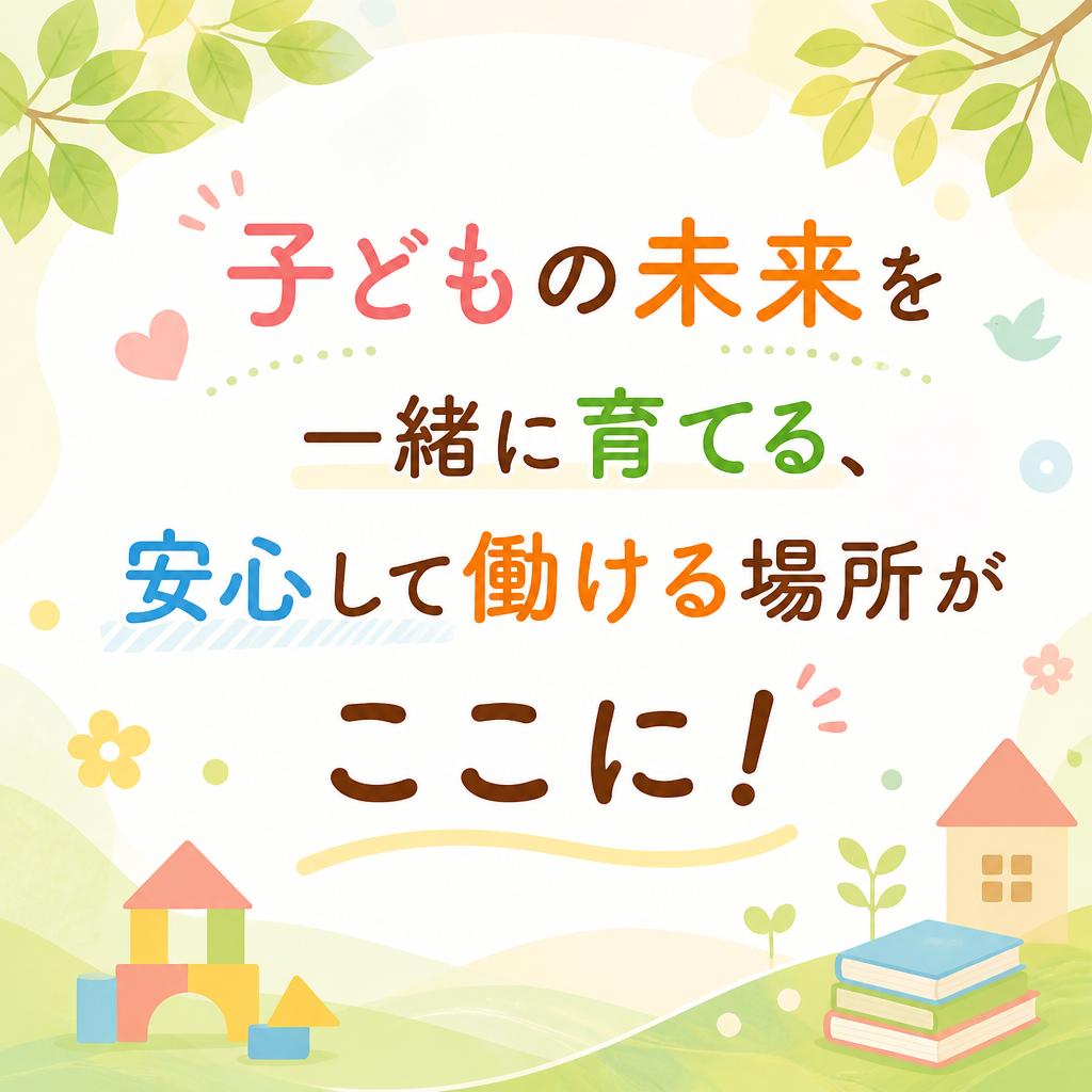 子どもの未来を一緒に育てる、安心して働ける場所がここに！